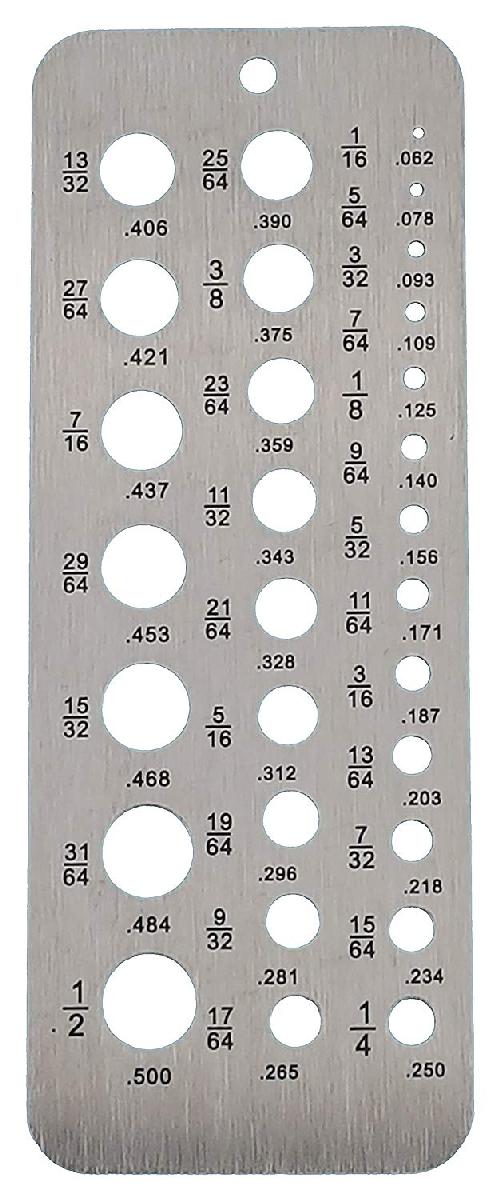 Printable Drill Bit Gauge Chart