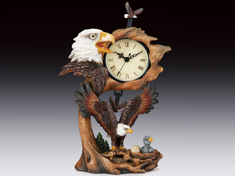 PENDULUM CLOCK EAGLE FAMILY, Giftware Statuary - Sorted by Theme Owls ...