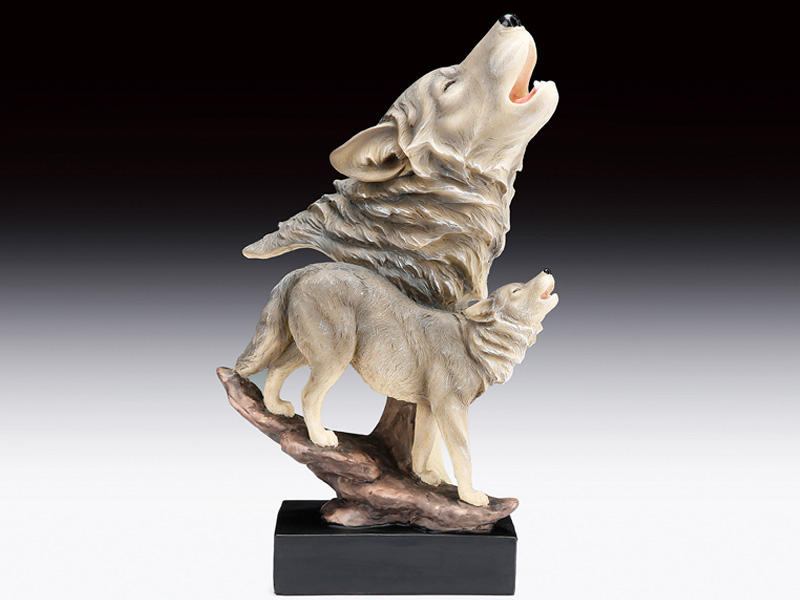 HOWLING WOLF WITH WOLF BUST STATUE, Giftware Statuary - Sorted by Theme ...