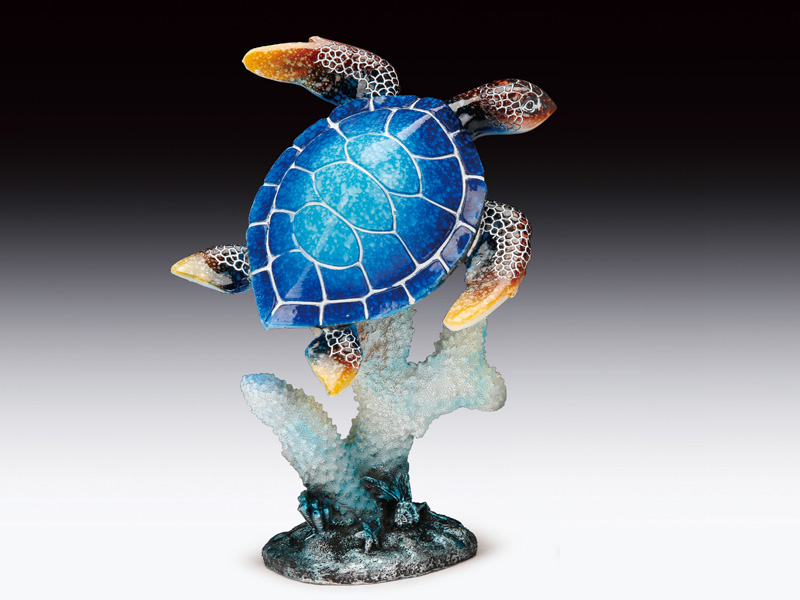 Sea Turtle On Coral Statue, Giftware Statuary - Sorted By Theme 