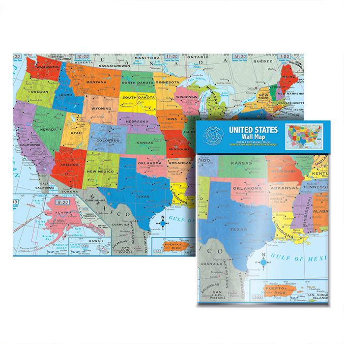 FOLDED USA WALL MAP