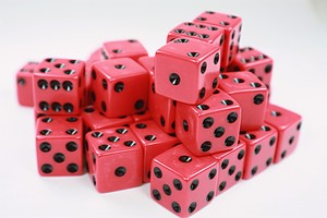 DICE - 16MM - RED/BLACK PIPS