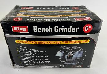 6 INCH BENCH GRINDER WITH TWIN LIGHTS