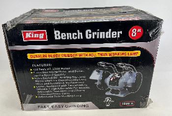 8 INCH BENCH GRINDER WITH TWIN LIGHTS