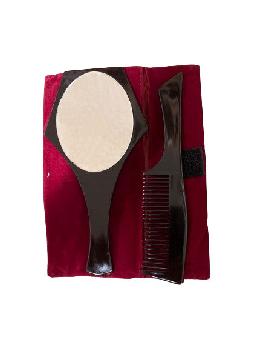 2PC MIRROR & COMB SET WITH TRAVEL POUCH