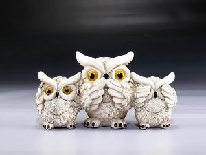 SEE, SPEAK AND HEAR NO EVIL WHITE OWLS