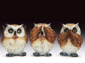 OWLS 3 EVILS (SET OF 3)