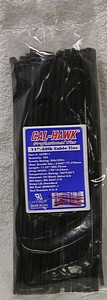 11 INCH  BLACK CABLE TIES 100PC - USA