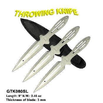 KNIFE - THROWING - 3PC SET - SILVER - 9 INCH