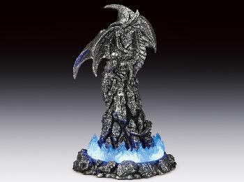 DRAGON STATUE WITH BLUE LED LIGHT VOLCANO
